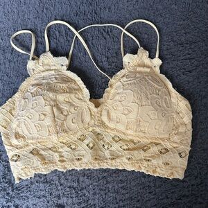 Wishlist size large light yellow strappy bralette